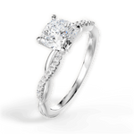 Charlotte Cushion Cut Lab Grown Diamond Platinum Engagement Ring - View 2
