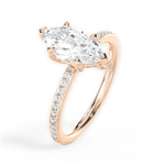 Janice Marquise Cut Lab Grown Diamond 18Kt Rose Gold Engagement Ring - View 3