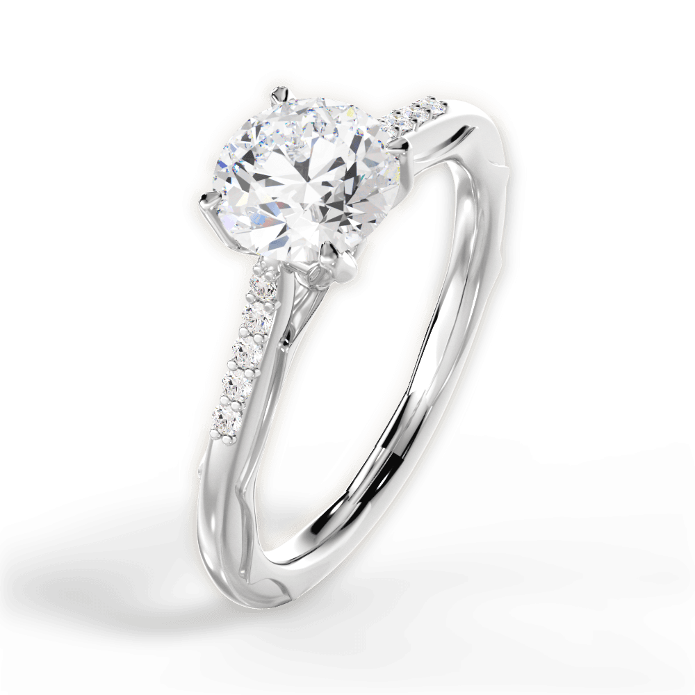 Christina Round Cut Lab Grown Diamond 14Kt White Gold Engagement Ring - View 4