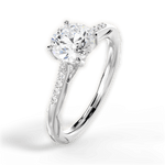 Christina Round Cut Lab Grown Diamond Platinum Engagement Ring - View 4