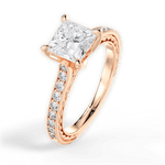 Gilda Princess Cut Lab Grown Diamond 18Kt Rose Gold Engagement Ring - View 3