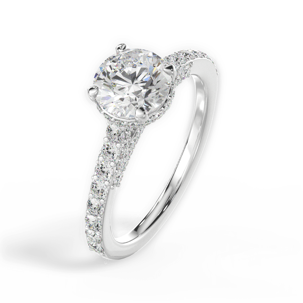 Laura Round Cut Lab Grown Diamond Platinum Engagement Ring - View 3