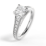 Leslie Asscher Cut Lab Grown Diamond 14Kt White Gold Engagement Ring - View 2