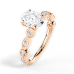 Edith Oval Cut Lab Grown Diamond 18Kt Rose Gold Engagement Ring - View 3