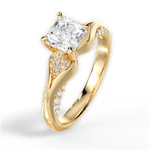 Isabel Asscher Cut Lab Grown Diamond 18Kt Yellow Gold Engagement Ring - View 4