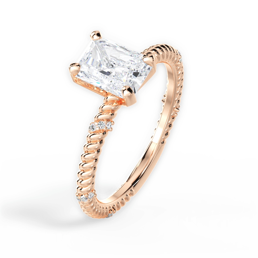 Chloe Radiant Cut Lab Grown Diamond 18Kt Rose Gold Engagement Ring - View 2