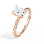 Chloe Radiant Cut Lab Grown Diamond 18Kt Rose Gold Engagement Ring - View 2
