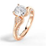 Isabel Cushion Cut Lab Grown Diamond 18Kt Rose Gold Engagement Ring - View 2