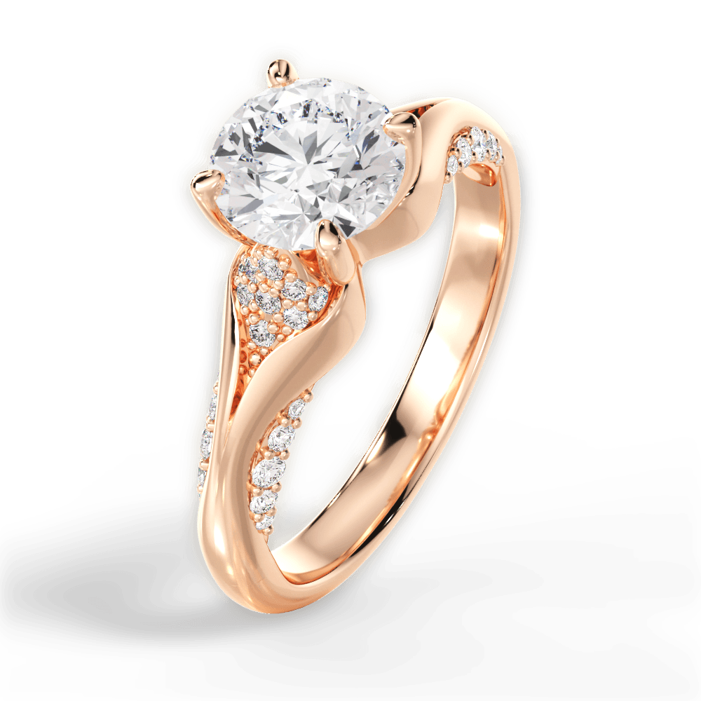 Isabel Round Cut Lab Grown Diamond 18Kt Rose Gold Engagement Ring - View 2