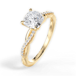 Charlotte Cushion Cut Lab Grown Diamond 18Kt Yellow Gold Engagement Ring - View 4