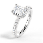 Isabella Emerald Cut Lab Grown Diamond 18Kt White Gold Engagement Ring - View 3