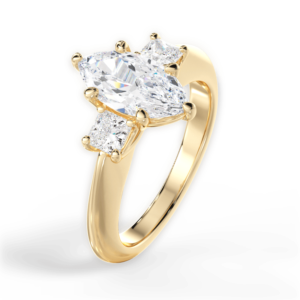 Dorothy Marquise Cut Lab Grown Diamond 18Kt Yellow Gold Engagement Ring - View 4
