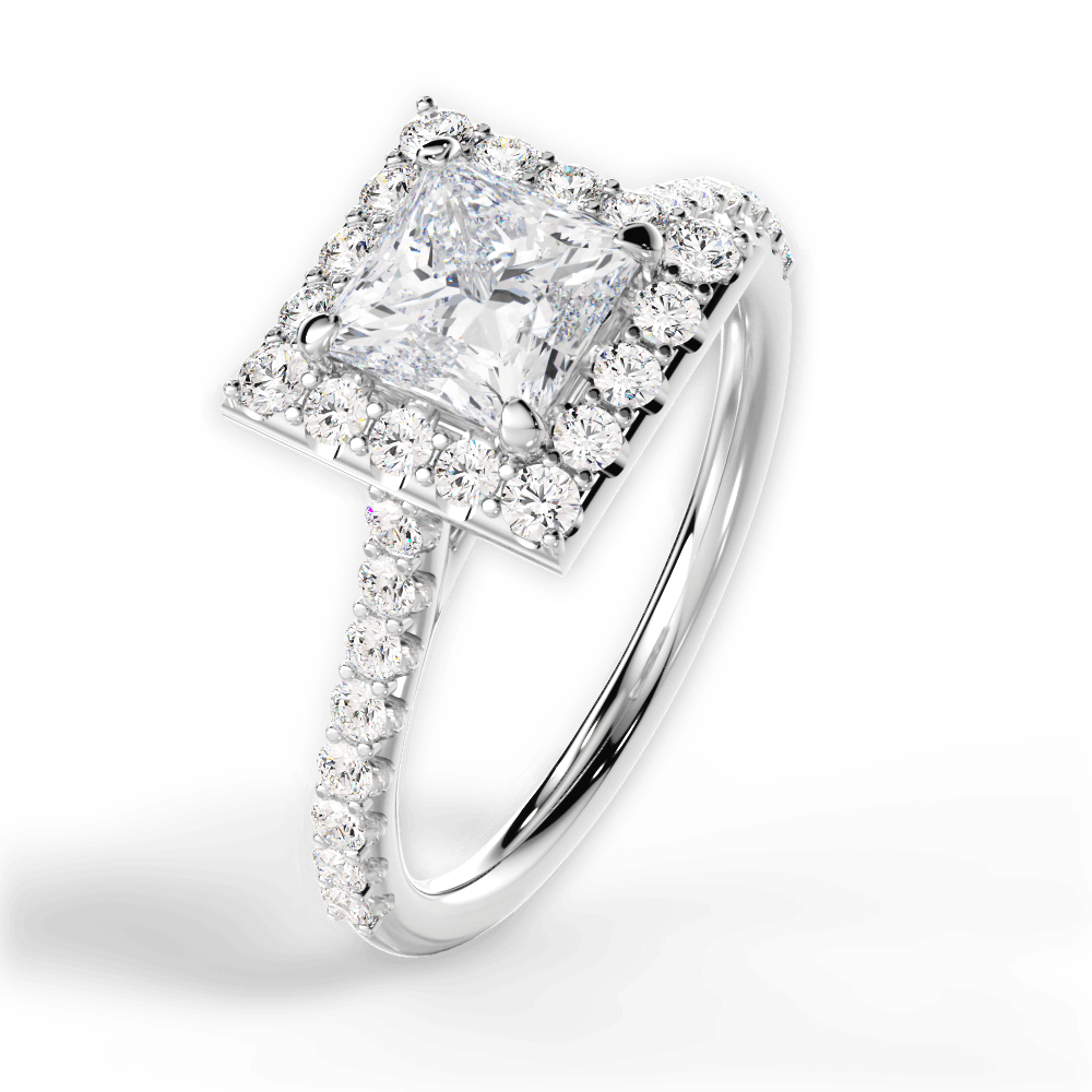Leah Princess Cut Lab Grown Diamond Platinum Engagement Ring - View 2
