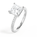 Janice Princess Cut Lab Grown Diamond 14Kt White Gold Engagement Ring - View 3