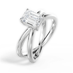 Ada Emerald Cut Lab Grown Diamond Platinum Engagement Ring - View 3