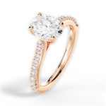 Frances Oval Cut Lab Grown Diamond 18Kt Rose Gold Engagement Ring - View 4