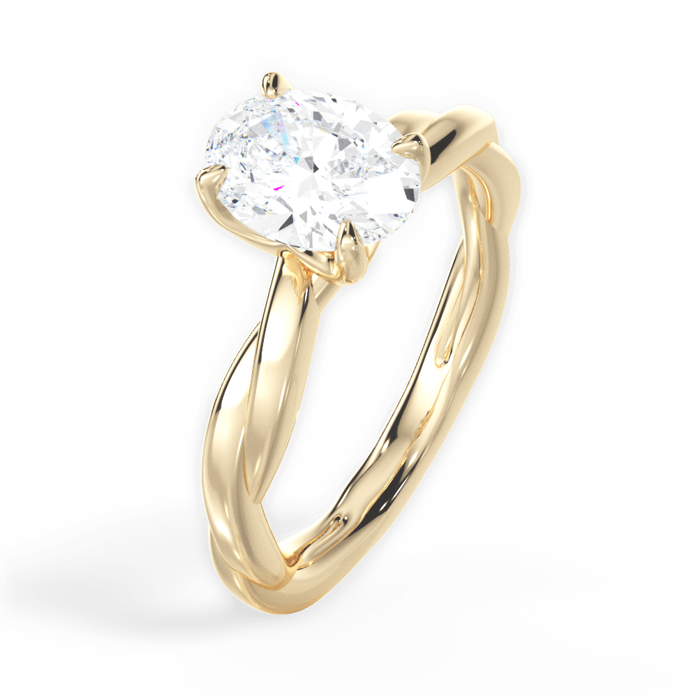 Bianca Oval Cut Lab Grown Diamond 18Kt Yellow Gold Engagement Ring - View 4