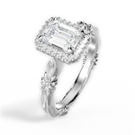 Erica Emerald Cut Lab Grown Diamond 18Kt White Gold Engagement Ring - View 4