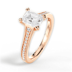 Delia Radiant Cut Lab Grown Diamond 18Kt Rose Gold Engagement Ring - View 2