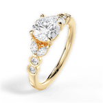 Evelyn Round Cut Lab Grown Diamond 18Kt Yellow Gold Engagement Ring - View 2