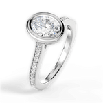 Deanna Oval Cut Lab Grown Diamond 14Kt White Gold Engagement Ring - View 4