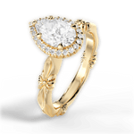 Erica Pear Cut Lab Grown Diamond 18Kt Yellow Gold Engagement Ring - View 4