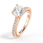 Gilda Round Cut Lab Grown Diamond 18Kt Rose Gold Engagement Ring - View 3