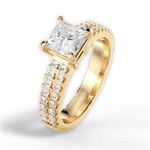 Kayla Princess Cut Lab Grown Diamond 18Kt Yellow Gold Engagement Ring - View 2