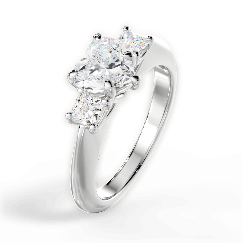 Dorothy Heart Cut Lab Grown Diamond 18Kt White Gold Engagement Ring - View 3
