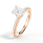 Giselle Radiant Cut Lab Grown Diamond 18Kt Rose Gold Engagement Ring - View 3