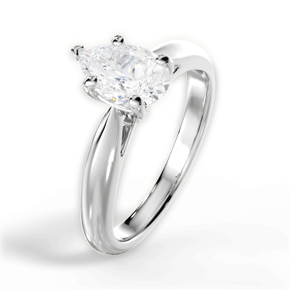 Amy Pear Cut Lab Grown Diamond Platinum Engagement Ring - View 3