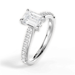 Elizabeth Emerald Cut Lab Grown Diamond 14Kt White Gold Engagement Ring - View 2