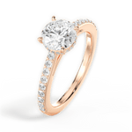 Joan Round Cut Lab Grown Diamond 18Kt Rose Gold Engagement Ring - View 3