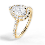 Leah Pear Cut Lab Grown Diamond 18Kt Yellow Gold Engagement Ring - View 3