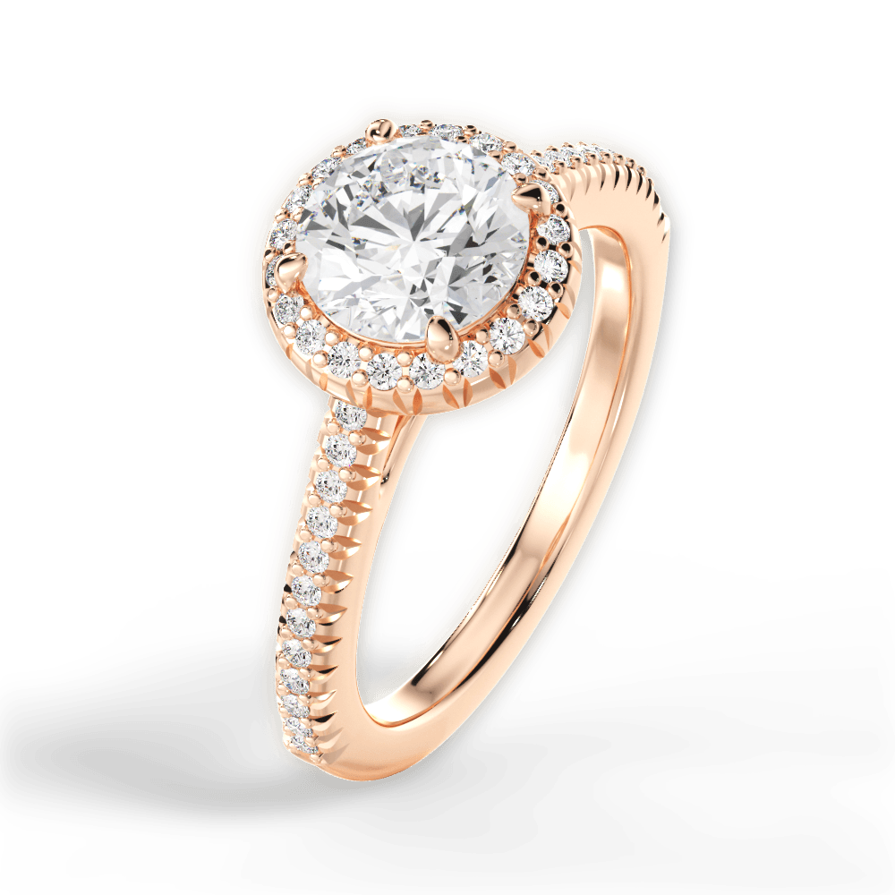 Jenny Round Cut Lab Grown Diamond 18Kt Rose Gold Engagement Ring - View 3