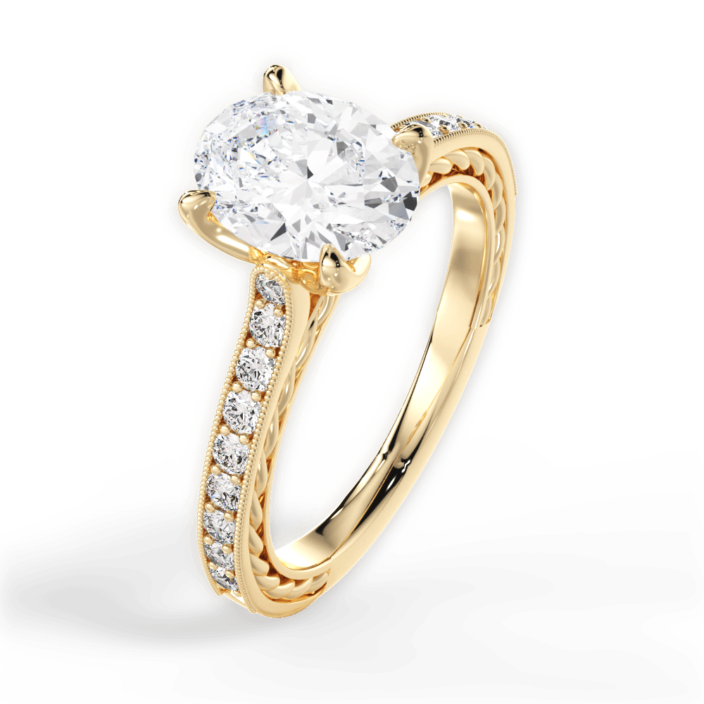 Gilda Oval Cut Lab Grown Diamond 18Kt Yellow Gold Engagement Ring - View 4