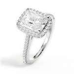 Jeanne Radiant Cut Lab Grown Diamond Platinum Engagement Ring - View 2