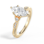 Cassie Marquise Cut Lab Grown Diamond 18Kt Yellow Gold Engagement Ring - View 4