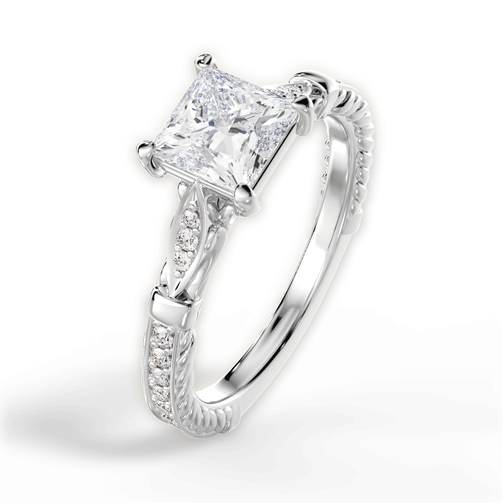 Gabriela Princess Cut Lab Grown Diamond Platinum Engagement Ring - View 2