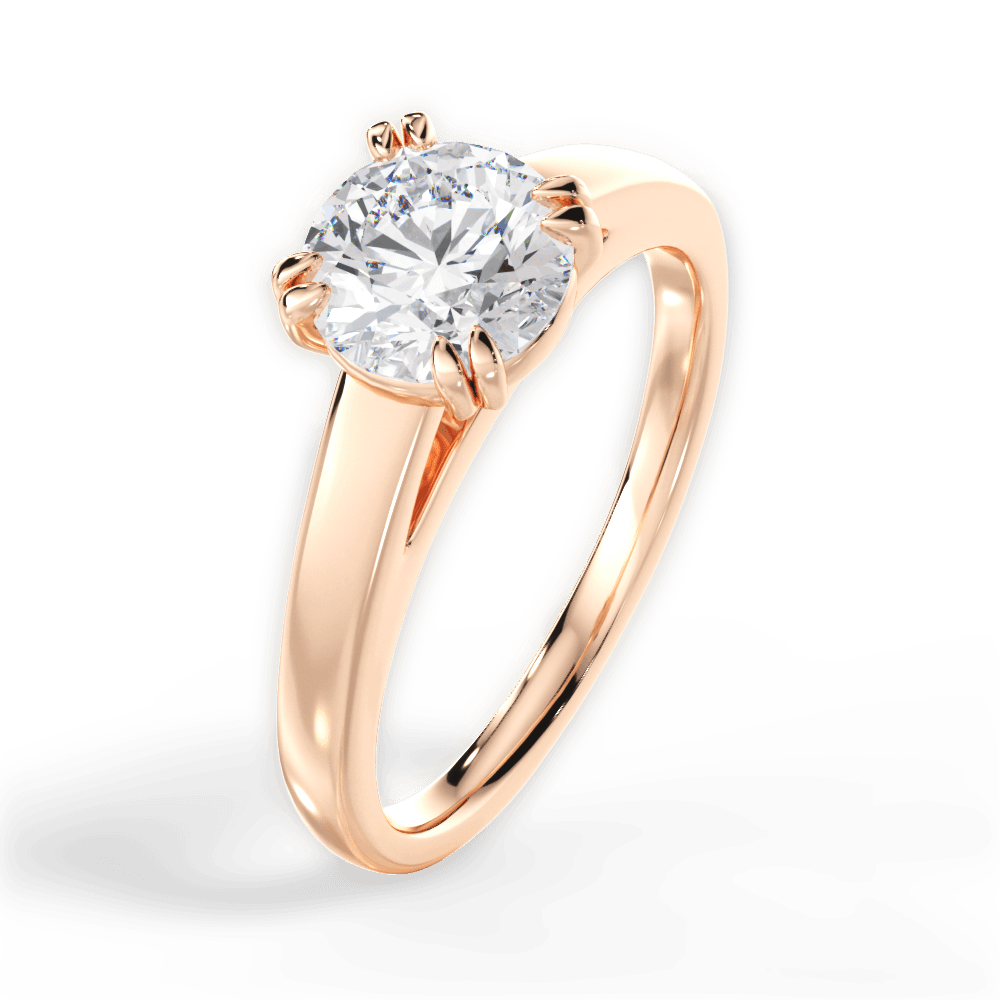 Courtney Round Cut Lab Grown Diamond 18Kt Rose Gold Engagement Ring - View 2
