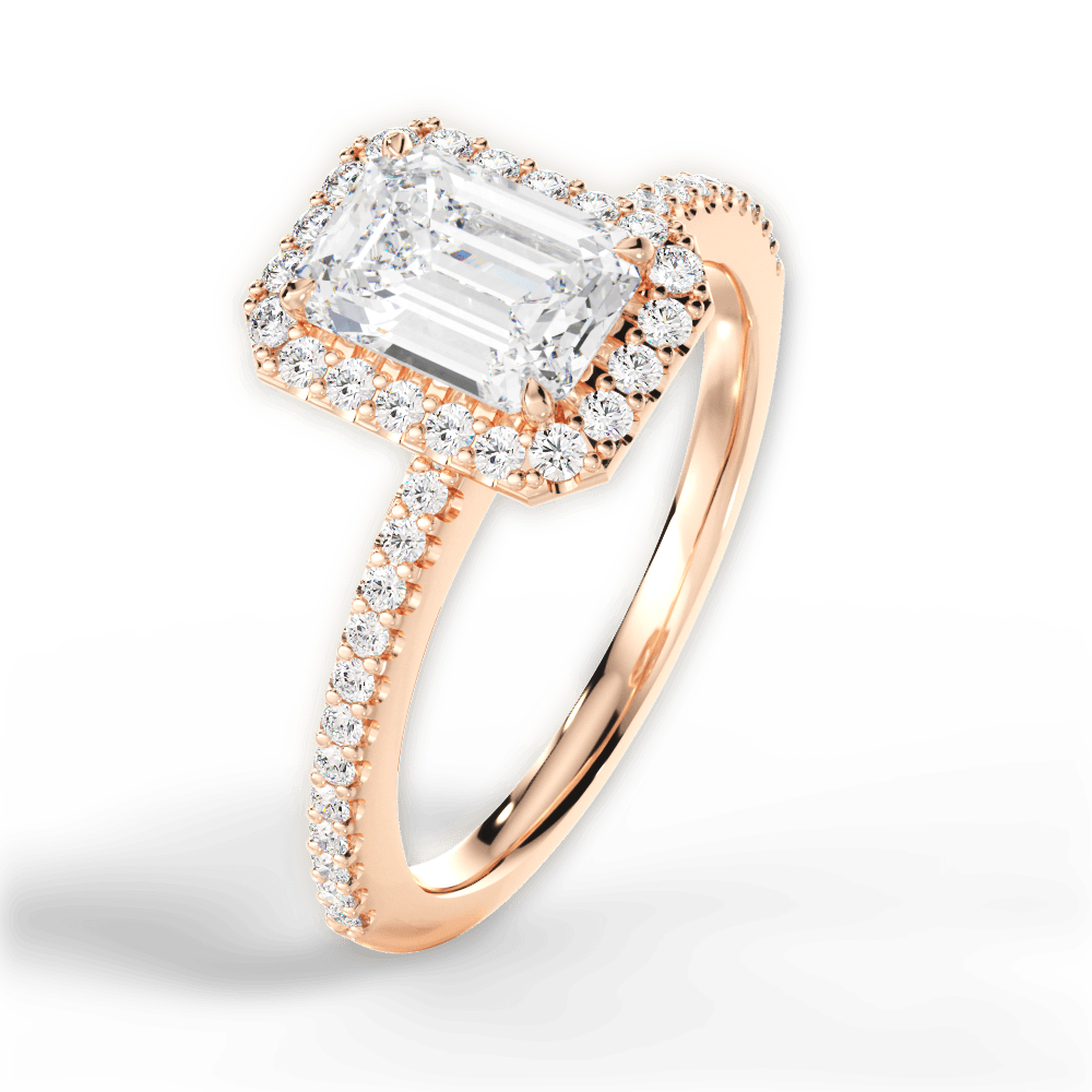 Joanne Emerald Cut Lab Grown Diamond 18Kt Rose Gold Engagement Ring - View 2