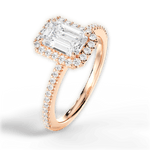 Joanne Emerald Cut Lab Grown Diamond 18Kt Rose Gold Engagement Ring - View 2