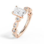 Edith Radiant Cut Lab Grown Diamond 18Kt Rose Gold Engagement Ring - View 4