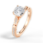Gabriela Cushion Cut Lab Grown Diamond 18Kt Rose Gold Engagement Ring - View 2