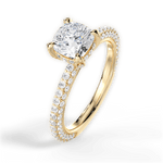 Madeline Cushion Cut Lab Grown Diamond 18Kt Yellow Gold Engagement Ring - View 4