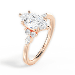 Cynthia Marquise Cut Lab Grown Diamond 18Kt Rose Gold Engagement Ring - View 2