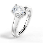 Carol Oval Cut Lab Grown Diamond 14Kt White Gold Engagement Ring - View 2