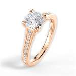Delia Cushion Cut Lab Grown Diamond 18Kt Rose Gold Engagement Ring - View 3