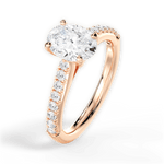 Elizabeth Oval Cut Lab Grown Diamond 18Kt Rose Gold Engagement Ring - View 3