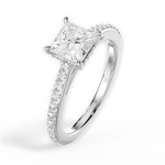 Joan Princess Cut Lab Grown Diamond 18Kt White Gold Engagement Ring - View 3